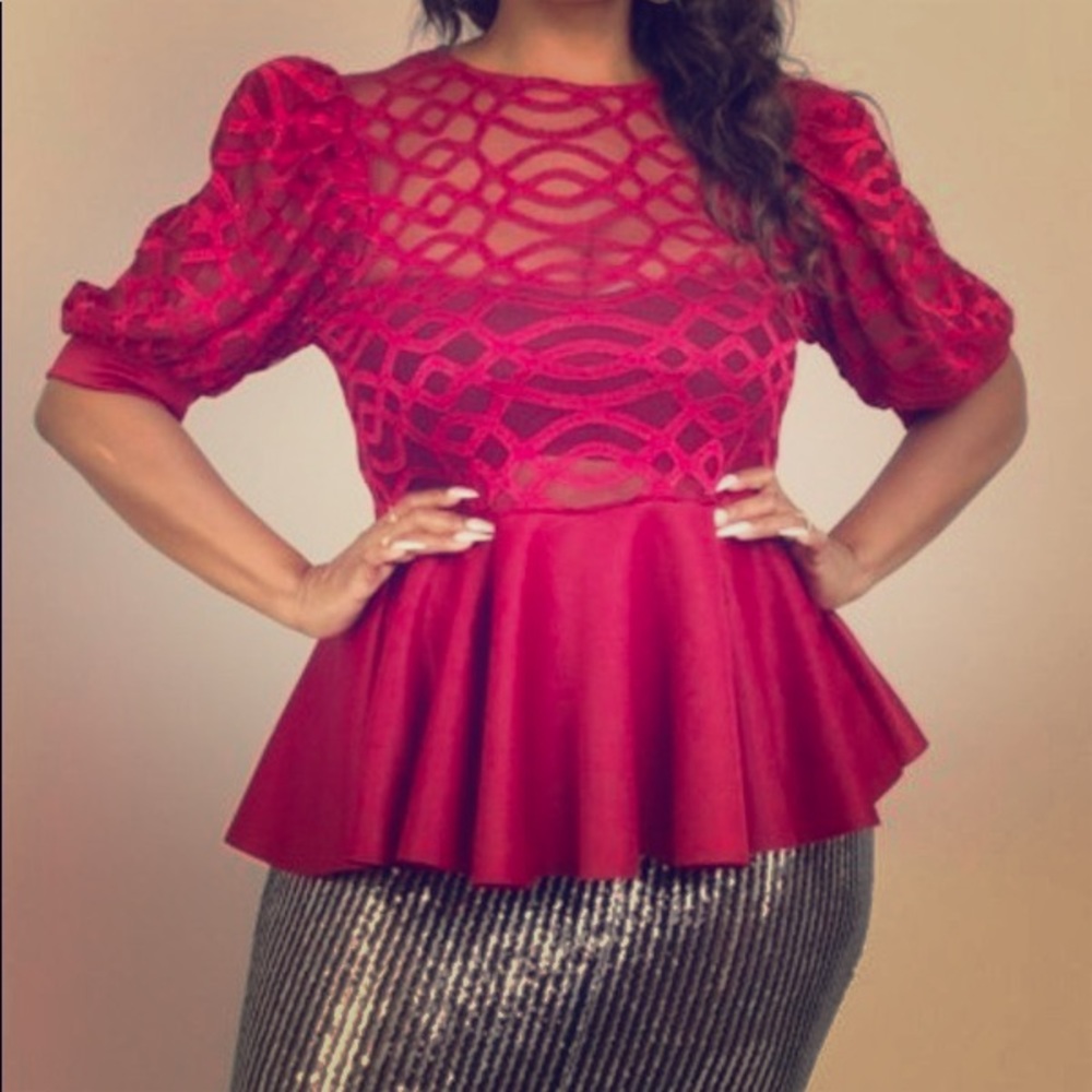 Burgundy dressy blouse